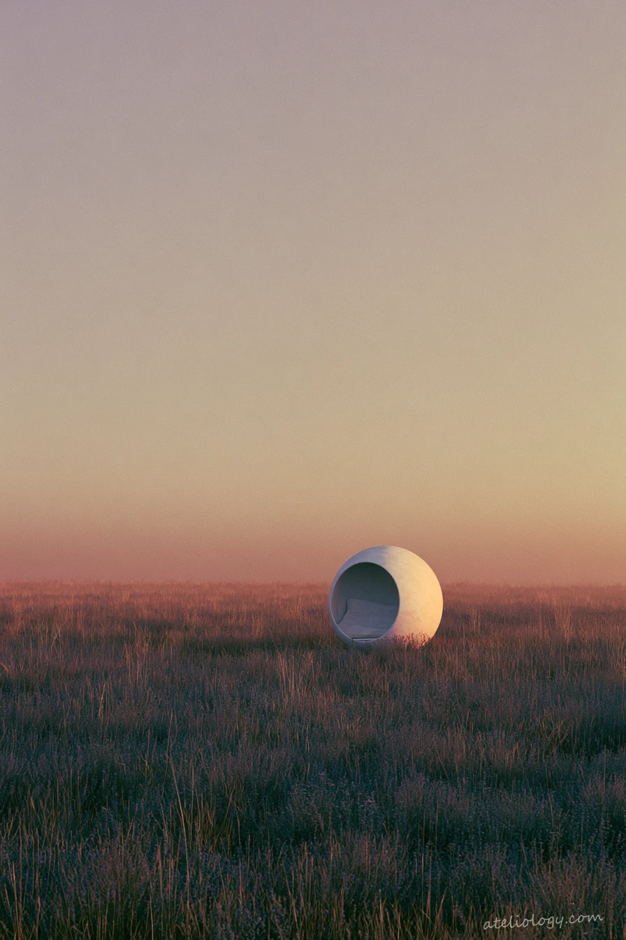 Space-Age-Kugelsessel im Feld