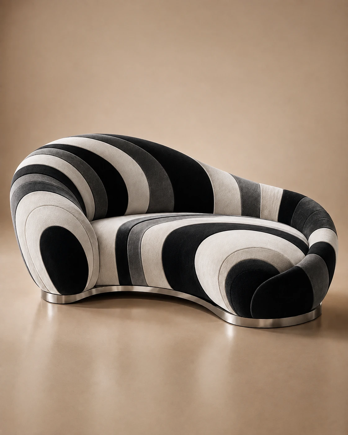Zebra-Samt-Loungesessel