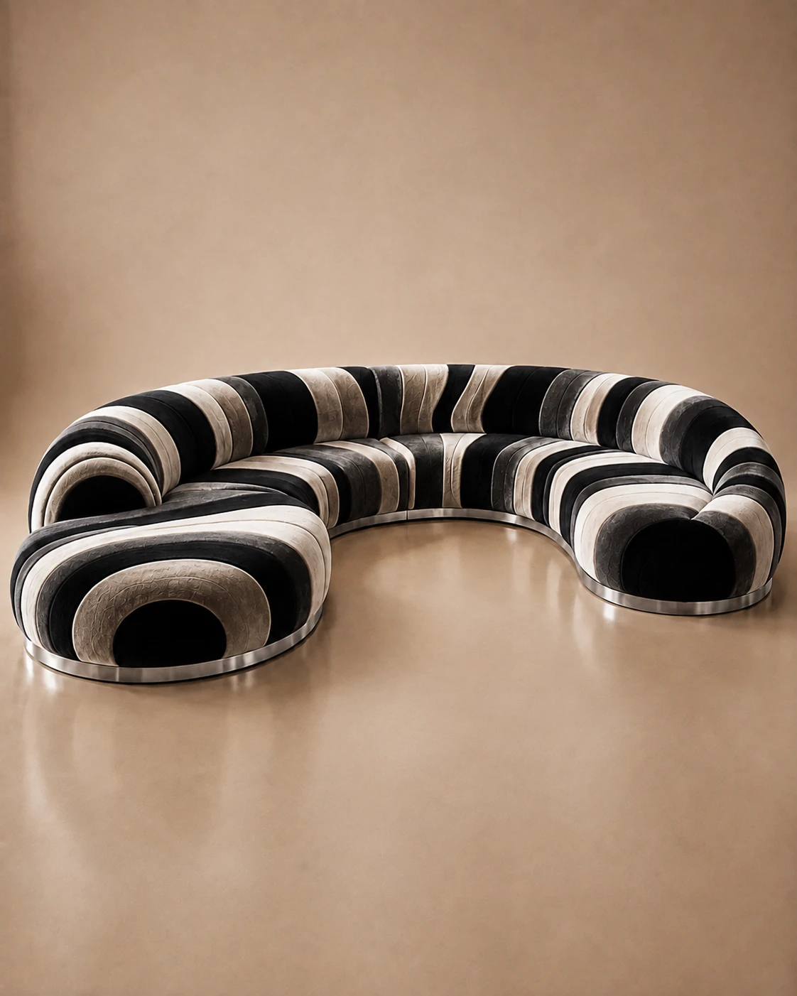 Zebra-Samt-Sofa
