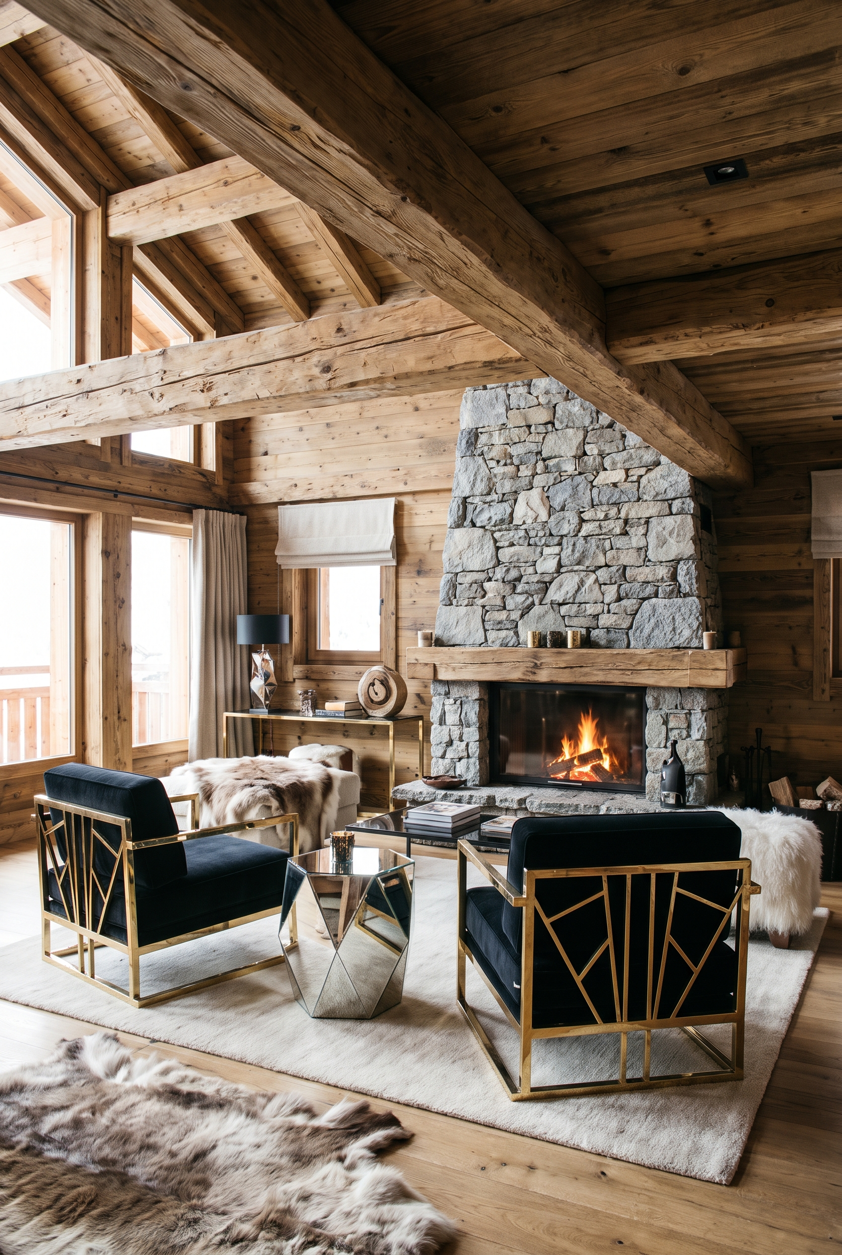 Alpiner Chalet-Stil trifft Art-Deco-Glamour