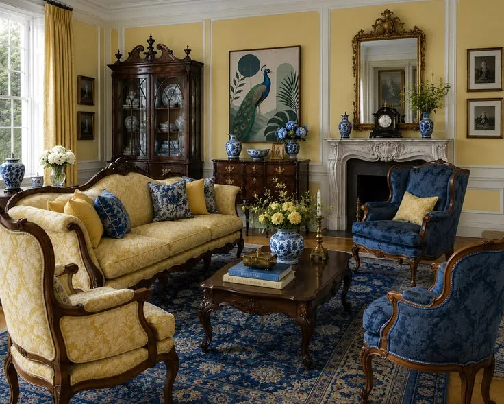 Traditionell englisch — Blau und Gold