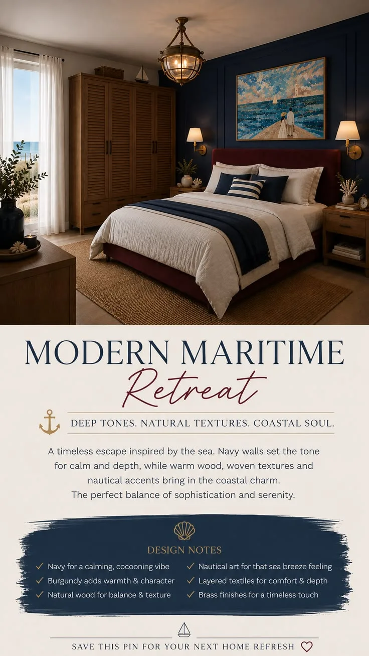 Maritimes Schlafzimmer mit zeitloser Eleganz
