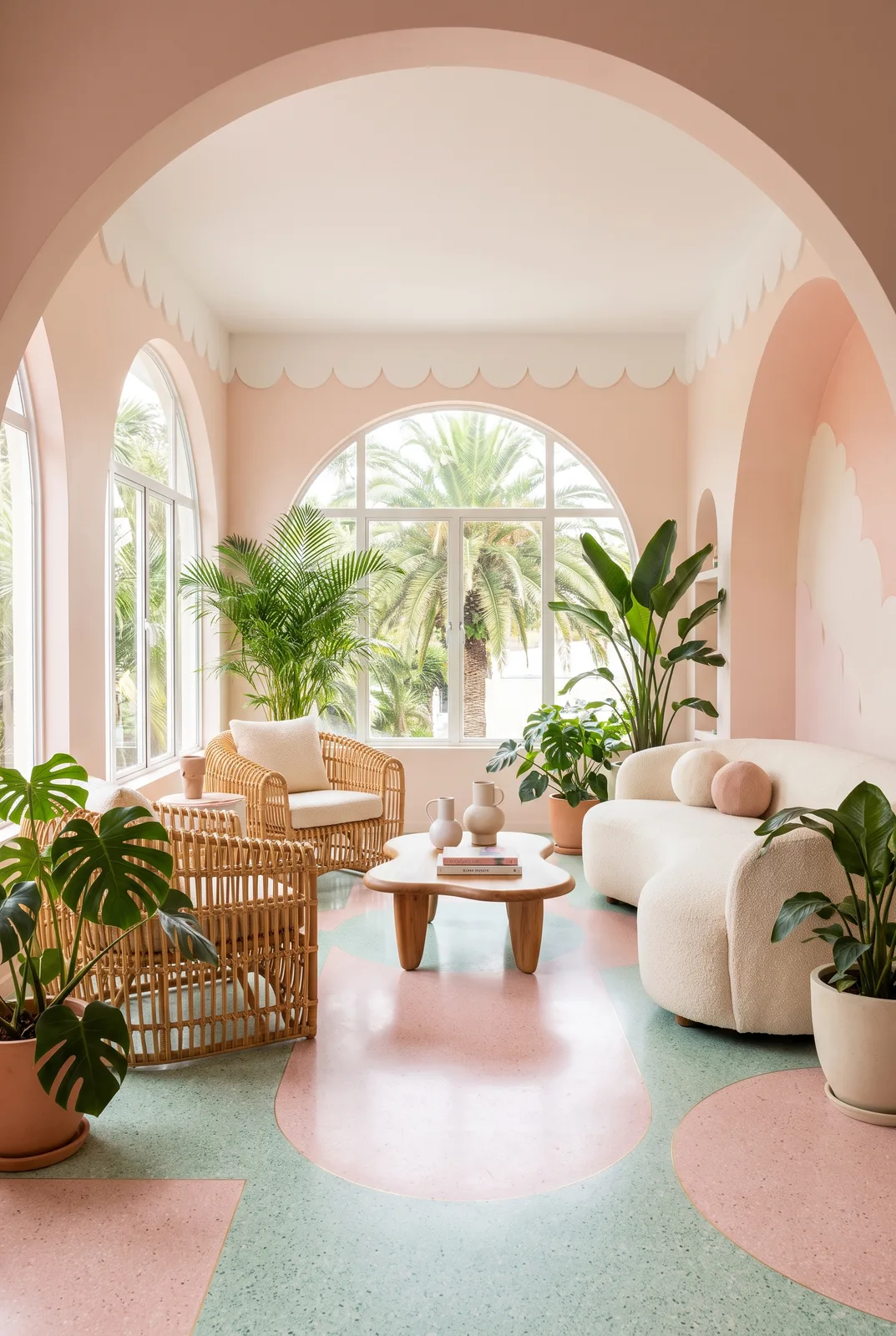 Tropical-Deco-Wintergarten im Modern-Organic-Look
