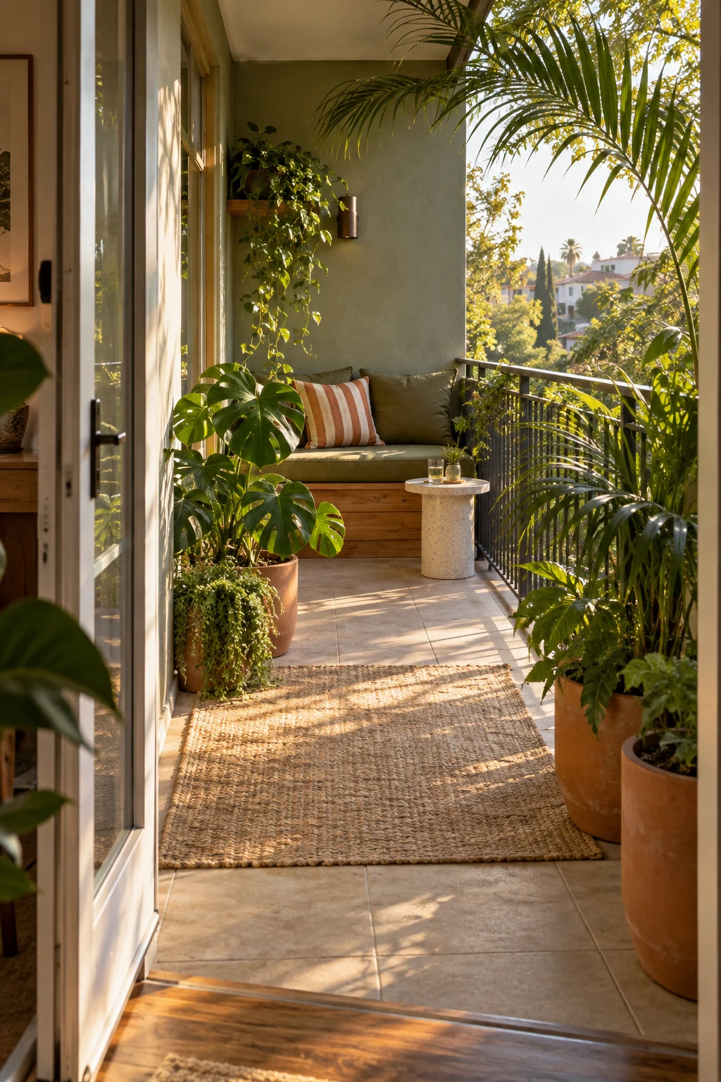 Kleiner tropischer Balkon: Ideen für eine gemütliche Sitzecke